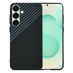 Custodia per Samsung Galaxy S25+ S936, Techsuit, Carbonite FiberShell, Nero Grigio