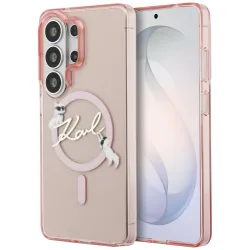 Custodia MagSafe per Samsung Galaxy S26 Ultra S948, Karl Lagerfeld, IML Choupette Karl Script Logo, Rosa