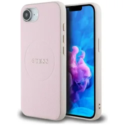 Custodia MagSafe per Apple iPhone 17e / 16e, Guess, Grained Gold Ring, Rosa