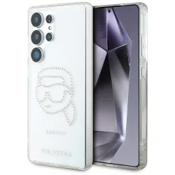 Custodia per Samsung Galaxy S25 Ultra S938, Karl Lagerfeld, IML Rhinestones Karl's Head, Trasparente