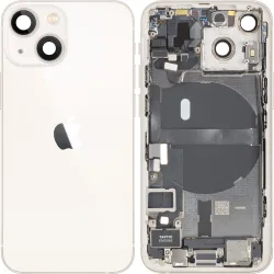 Copertura Batteria Apple iPhone 13 mini, Con Scocca Centrale, Parti Complete, Bianco (Starlight), Swap Premium