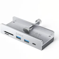 Hub USB-C Orico MH5PC Clamp, 2 x USB-A 3.2 - 1 x USB-C - 1 x SD - 1 x microSD, Argento