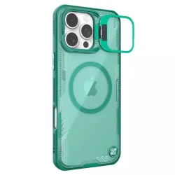 Custodia MagSafe per Apple iPhone 16 Pro, Nillkin, Iceblade Prop (con ritaglio per fotocamera), Verde