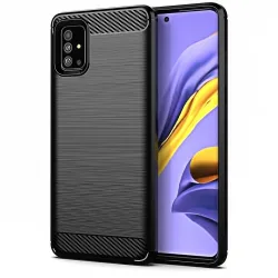 Custodia per Samsung Galaxy A51 5G A516, Carbonio, Nera
