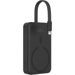 Batteria Esterna Wireless Baseus Magnetic Mini, 10000mAh, 20W, PD + FQI, 1 x Lightning - 1 x QI - 1 x USB-C, Nera P10022109113-00