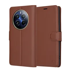 Custodia per Realme 12 Pro / 12 Pro+, Techsuit, Leather Folio, Marrone