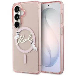 Custodia MagSafe per Samsung Galaxy S26 S942, Karl Lagerfeld, IML Choupette Karl Script Logo, Rosa