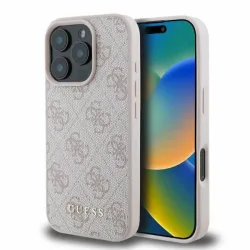 Custodia per Apple iPhone 16 Pro, Guess, 4G Classic, Rosa