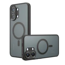 Custodia MagSafe per Xiaomi Poco X8 Pro Max, Techsuit, PureFrost, Nero Satinato