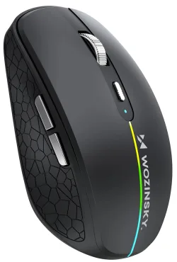Mouse Gaming Wireless WZK WMGK-1132, 1600DPI, RGB, BT / Wi-Fi, Nero