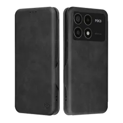 Custodia per Xiaomi Poco F6 Pro, Techsuit, Safe Wallet Plus, Nera