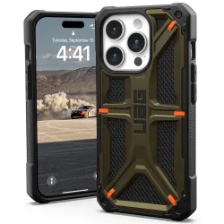 Custodia per Apple iPhone 15 Pro, Urban Armor Gear, Monarch Kevlar, Verde