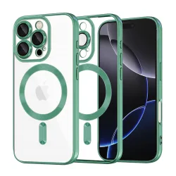 Custodia MagSafe per Apple iPhone 16 Pro Max, Techsuit, Luxury Crystal, Verde Chiaro