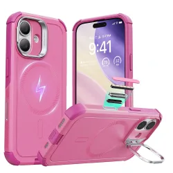 Custodia MagSafe per Apple iPhone 17, ESR, Cyber Armor Kickstand, Rosa