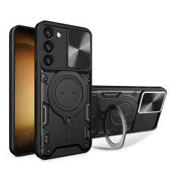 Custodia per Samsung Galaxy S23 S911, Techsuit, CamGuard Pro, Nera