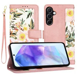 Custodia per Samsung Galaxy A55 5G A556, Techsuit, FlipCraft, Rosa