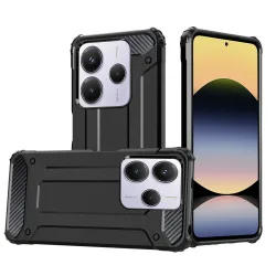 Custodia per Xiaomi Redmi Note 14 5G, Techsuit, Hybrid Armor, Nera