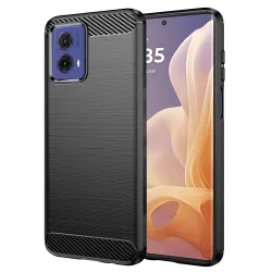 Custodia per Motorola Moto G85, Techsuit, Carbonio, Nera