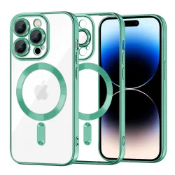 Custodia MagSafe per Apple iPhone 14 Pro, Techsuit, Luxury Crystal, Verde Chiaro