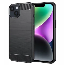 Custodia per Apple iPhone 14, Techsuit, Carbonio, Nera