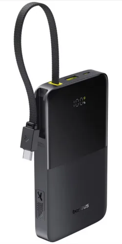 Batteria Esterna Baseus EnerFill Bipow2 Pro, 10000mAh, 22.5W, QC + PD, 1 x USB-A - 2 x USB-C, Nera E0027600