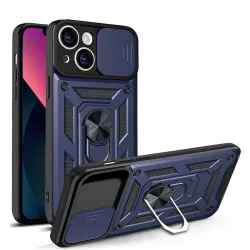 Custodia per Apple iPhone 14, Techsuit, CamShield, Blu