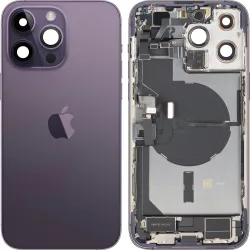 Cover Batteria Apple iPhone 14 Pro Max, Con Scocca Centrale, Parti Complete, Viola (Deep Purple), Swap Premium