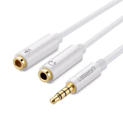 Cavo Audio 3.5mm - 2 x 3.5mm UGREEN AV141, 0.2m, Bianco