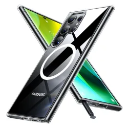 Custodia MagSafe per Samsung Galaxy S24 Ultra S928, Torras, Diamond, Trasparente