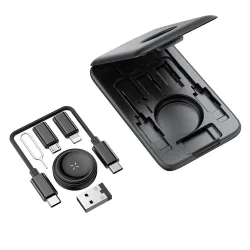 Caricabatterie Wireless con Organizer McDodo CH-2440 8in1 per Apple Watch Series, Nero