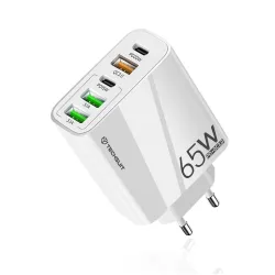 Caricabatterie Rete Techsuit CHC2 PentaXPower, 20W, 3A, 3 x USB-A - 2 x USB-C, Bianco