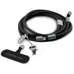 Cavo Dati e Ricarica USB-C - USB-C Karl Lagerfeld Ikonik Charm, 100W, 1.5m, Nero