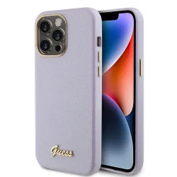 Custodia MagSafe per Apple iPhone 15 Pro Max, Guess, Glitter Full Wrapped, Viola