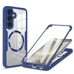 Custodia MagSafe per Samsung Galaxy S24+ S926, Techsuit, ColorVerse 360, Blu