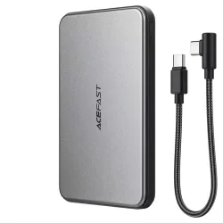 Batteria Esterna Wireless Acefast M30, 5000mAh, 20W, PD + FQI, 1 x QI - 2 x USB-C, Nera