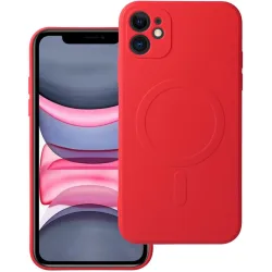 Custodia MagSafe per Apple iPhone 11, OEM, Silicone Mag, Rossa
