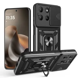 Custodia per Motorola Moto G77 / G67, Techsuit, CamShield, Nera