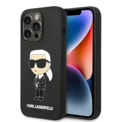 Custodia MagSafe per Apple iPhone 14 Pro Max, Karl Lagerfeld, Silicone Ikonik Karl, Nera