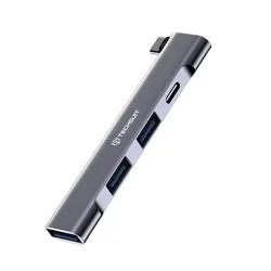 Hub USB-C Techsuit H12 ZenithDock, 4in1, Grigio