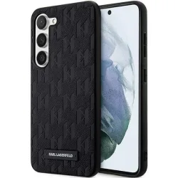Custodia per Samsung Galaxy S24+ S926, Karl Lagerfeld, Saffiano Monogram Metal Logo, Nera