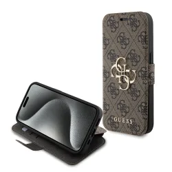Custodia per Apple iPhone 15 Pro Max, Guess, 4G Book, Marrone