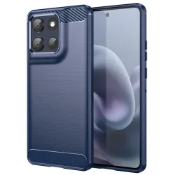 Custodia per Motorola Moto G86, Techsuit, Carbonio, Blu