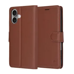 Custodia per Apple iPhone 17, Techsuit, Leather Folio, Marrone