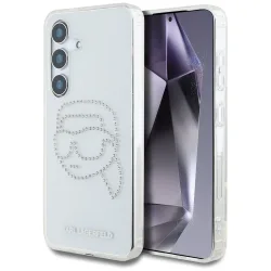 Custodia per Samsung Galaxy S25 S931, Karl Lagerfeld, IML Rhinestones Karl's Head, Trasparente