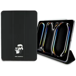 Custodia per Apple iPad Pro 11 (2024), Karl Lagerfeld, Saffiano Karl & Choupette, Nera.