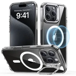 Custodia MagSafe per Apple iPhone 16 Pro, ESR, Classic Hybrid Kickstand, Trasparente