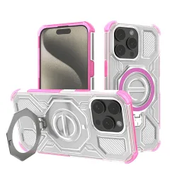 Custodia per Apple iPhone 15 Pro Max, Techsuit, Carbon Shield Pro, Rosa