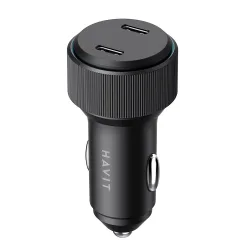 Caricabatterie Auto HAVIT CC2014, 30W, 3A, 2 x USB-C, Nero