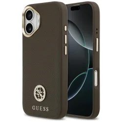 Custodia MagSafe per Apple iPhone 17, Guess, Grained Strass Logo, Marrone