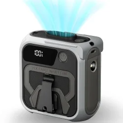 Ventilatore Portatile Techsuit Z13 con batteria esterna 10000mAh, Grigio